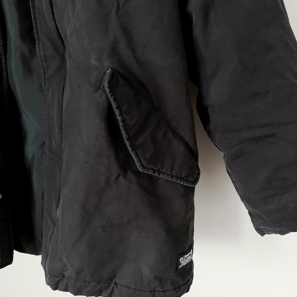 Black Levis Insulated Utility Parka - Military Inspired Winter Coat Size Large - Picture 7 of 16